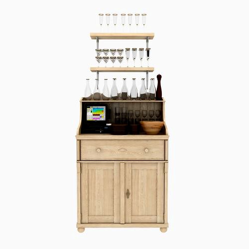 wood waiter station