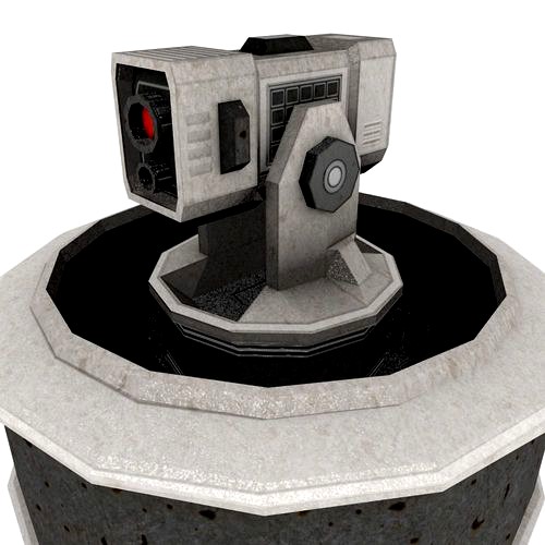 Low poly Sci-fi Cannon Turret