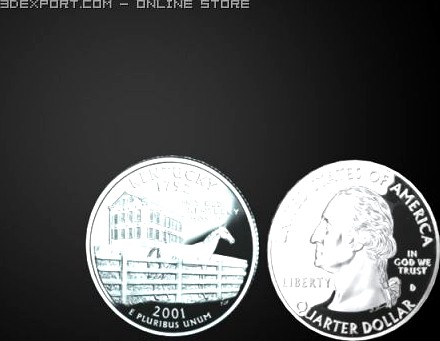 Kentucky State Quarter 3D Model