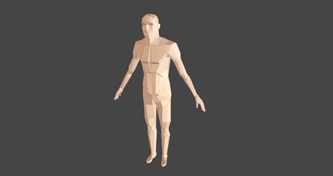 Lowpoly basic human rigged in blender