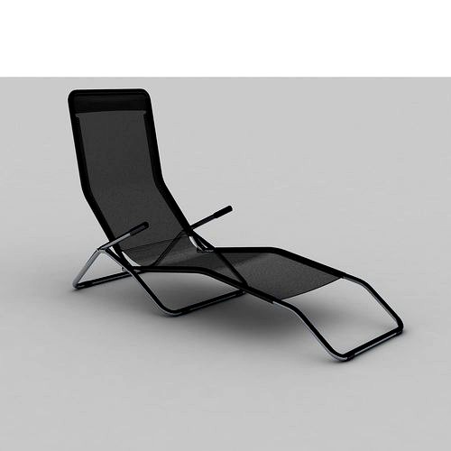 Black Reclining Sun lounger Folding Chair