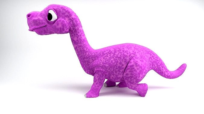 Rigged and Animated Cartoon Dinosaur