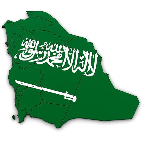 3D Political Map of Saudi Arabia