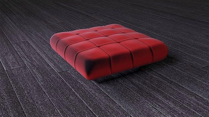 Red velvet padded stool