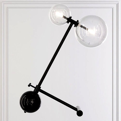Restoration Hardware Glass Globe Mobile BOOM TABLE LAMP Black