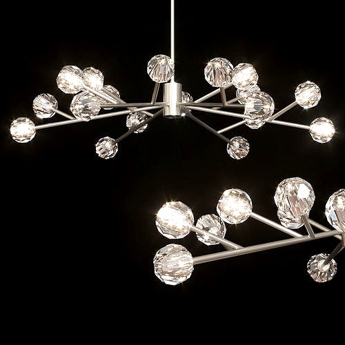 RH BOULE DE CRISTAL ROUND CHANDELIER 60 Nickel