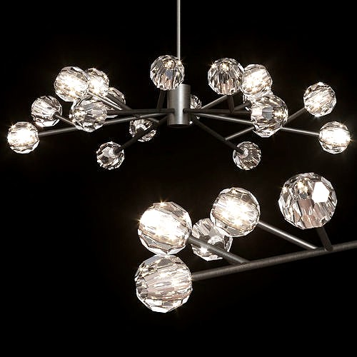 RH BOULE DE CRISTAL ROUND CHANDELIER 48 Black