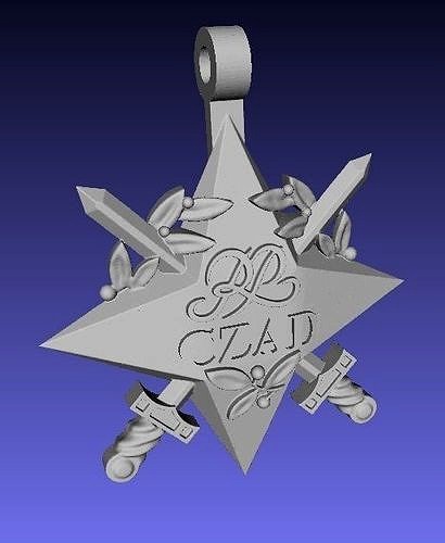 Official Republic of Chad polish star decoration | 3D