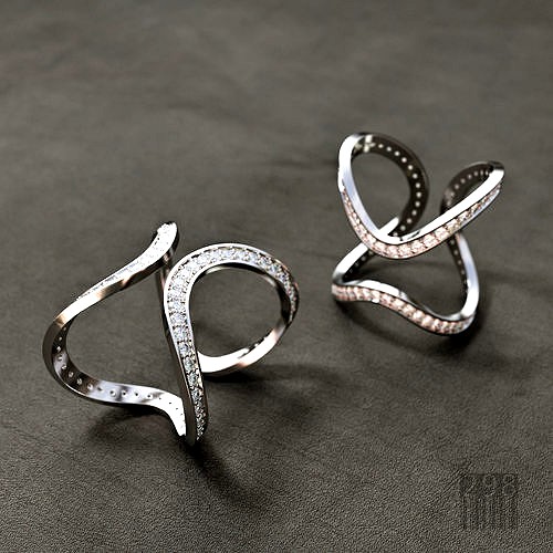 women diamond ring  | 3D