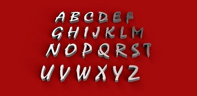 MISTRAL font uppercase and lowercase 3D letters STL file  | 3D
