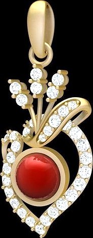 1901 Diamond Pendant  | 3D