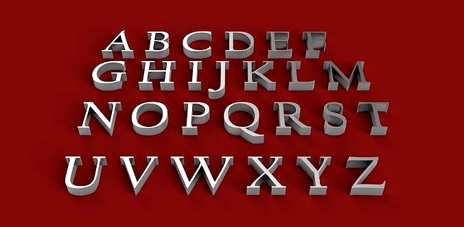 CALIFORNIAN font uppercase and lowercase 3D letters STL file | 3D