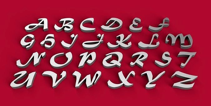 MATURA font uppercase and lowercase 3D letters STL file  | 3D