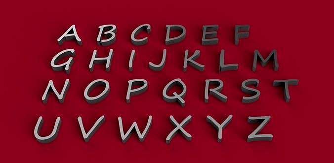 SEGOE PRINT font uppercase and lowercase 3D letters STL file  | 3D