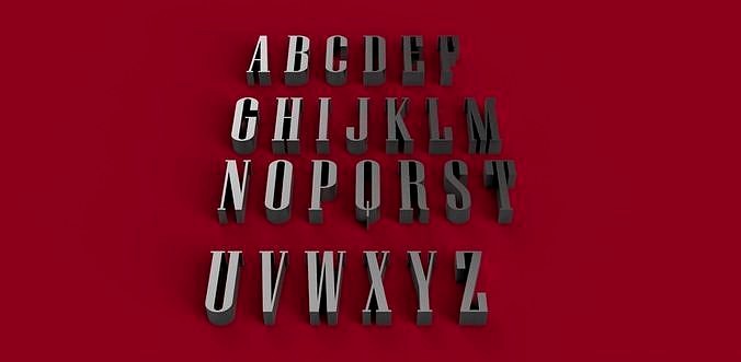 NIAGARA font uppercase and lowercase 3D letters STL file  | 3D