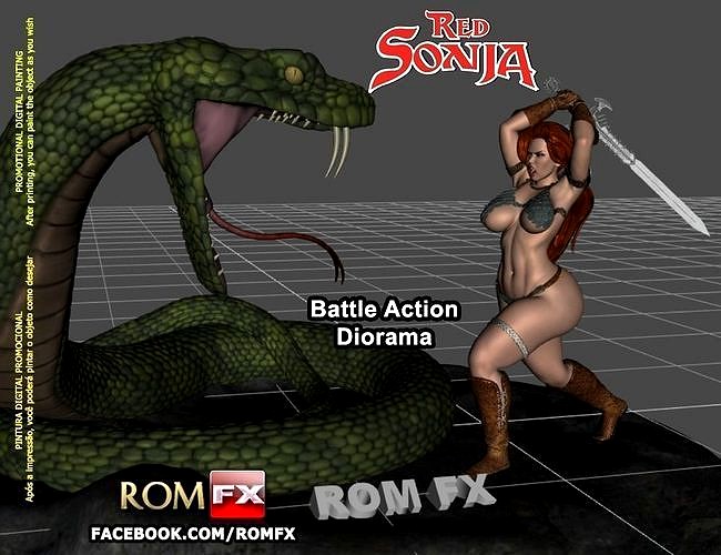 RED SONJA - Amazing Battle Diorama Printable | 3D