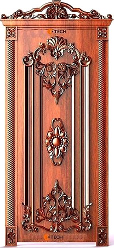 Luxury Classic baroque carved door 3D Model 9