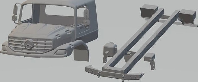 Mercedes Zetros Printable Truck | 3D