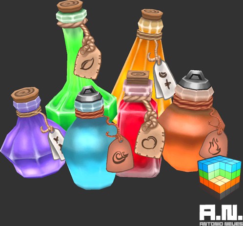 Hand painted potions