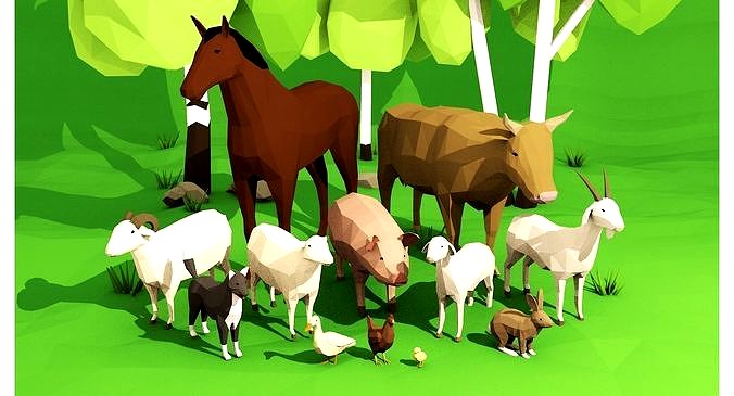 Domestic animals rigged pack