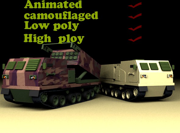 Mlrs Launcher Animated Low Poly High Poly