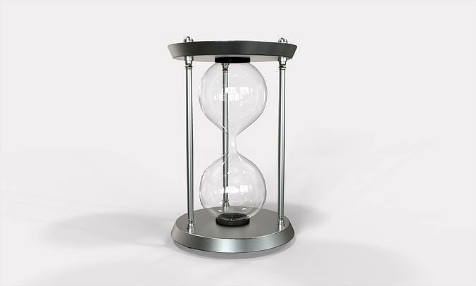 Sand Clock Timmer - 3d model Metal finish