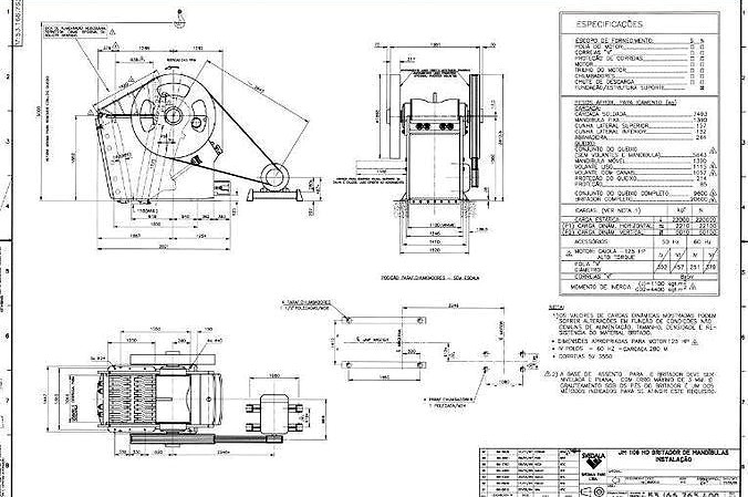 Sandvik 1108 jaw crusher complete drawing