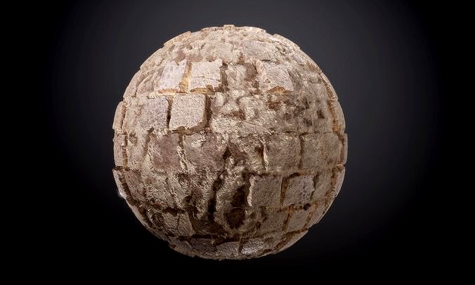 Stone Pavers Damaged Cobblestone Seamless PBR Textur