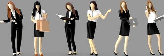 Low Poly Business Woman Pack