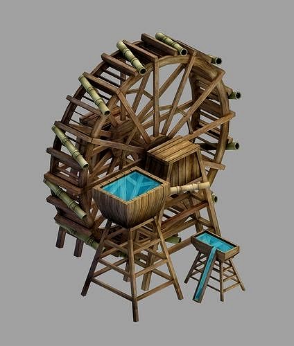 Game Field - Riverside Waterwheel 01