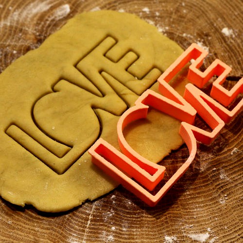 Inscription LOVE cookie cutter for professional | 3D