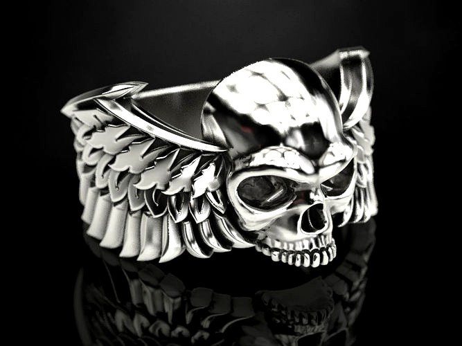 Skull wings ring 2 | 3D