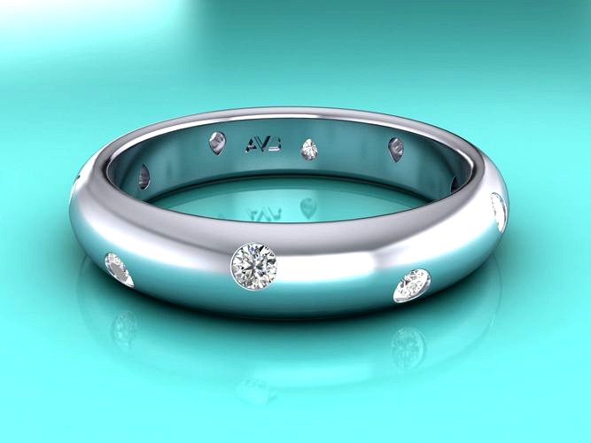 Jewelry Tiffany ETOILE wedding ring  Big width | 3D
