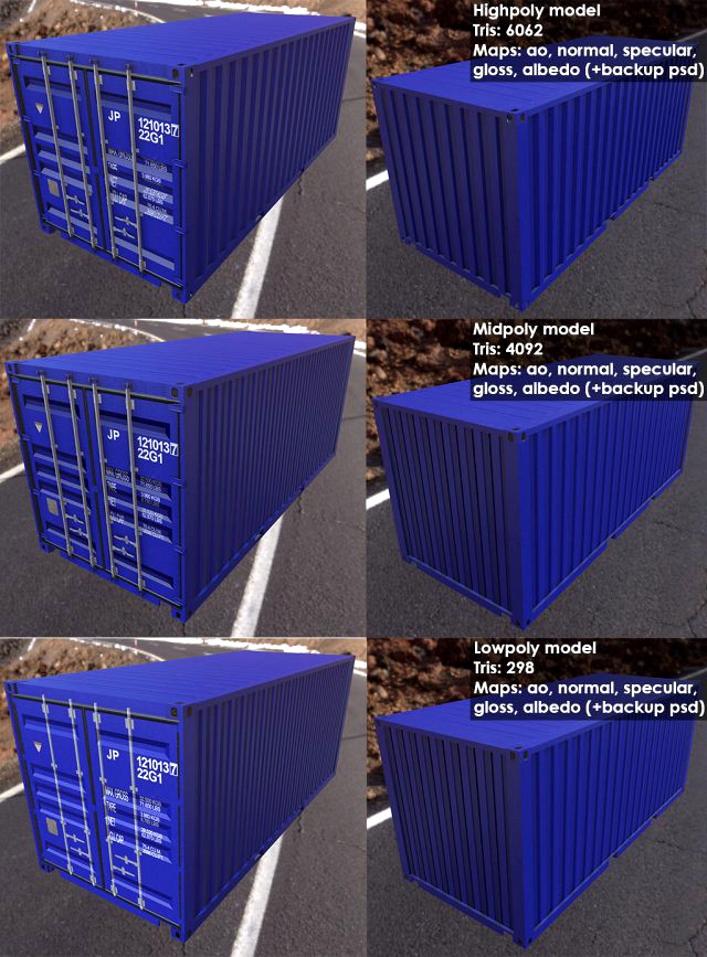 20ft container 3D Model