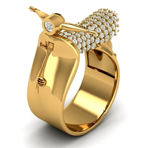 TJ 49 3D Golden Vespa Ring  | 3D
