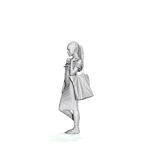 Teenage Girl with a Shoulder Dress CWom0339-HD2-O02P01-S 3D Model