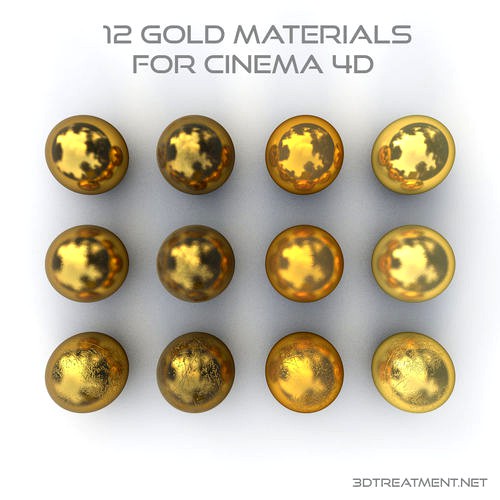 12 Gold Materials for Cinema4