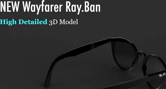 Ray-Ban Wayfarer sunglasses  3D model