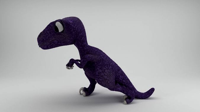 Rigged and Animated Cartoon Dinosaur