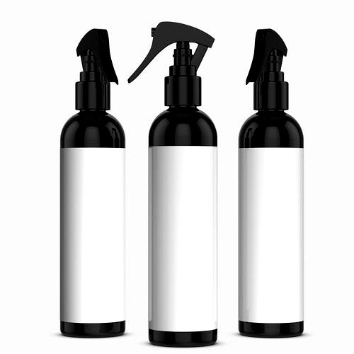 Black Spray Bottle with Label