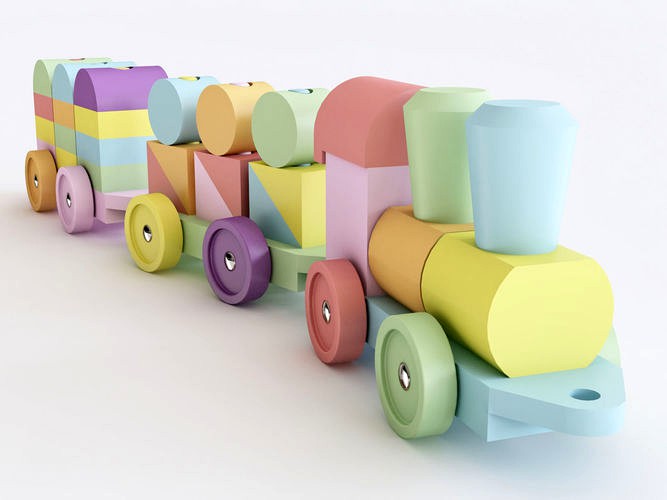 Wooden toy train color 03