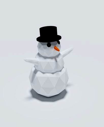 Rigged Snowman Low-poly