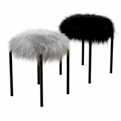 Plush fur stools faux fur