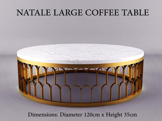 NATALE LARGE GOLD ANDWHITE MARBLE COFFEE TABLE