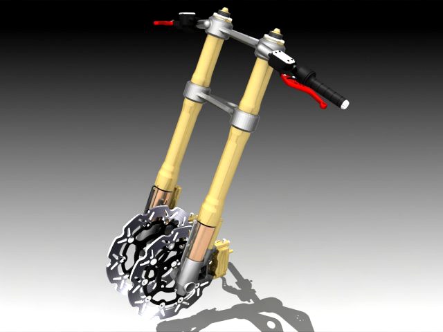 Motorcycle front suspension 3D Model