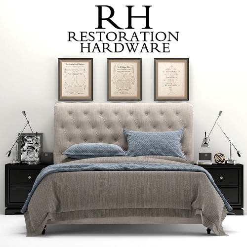 RH Chesterfield Tufted Fabric Bed