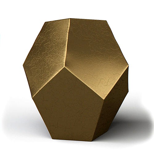 Crackled Gold Hexagonal Ceramic Stool
