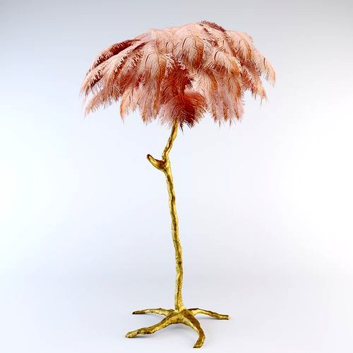 Ostrich Feather  Lamp