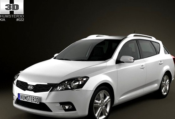 Kia Ceed SW 2011 with HQ Interior 3D Model