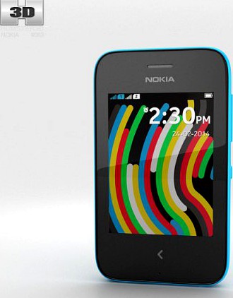 Nokia Asha 230 Cyan 3D Model
